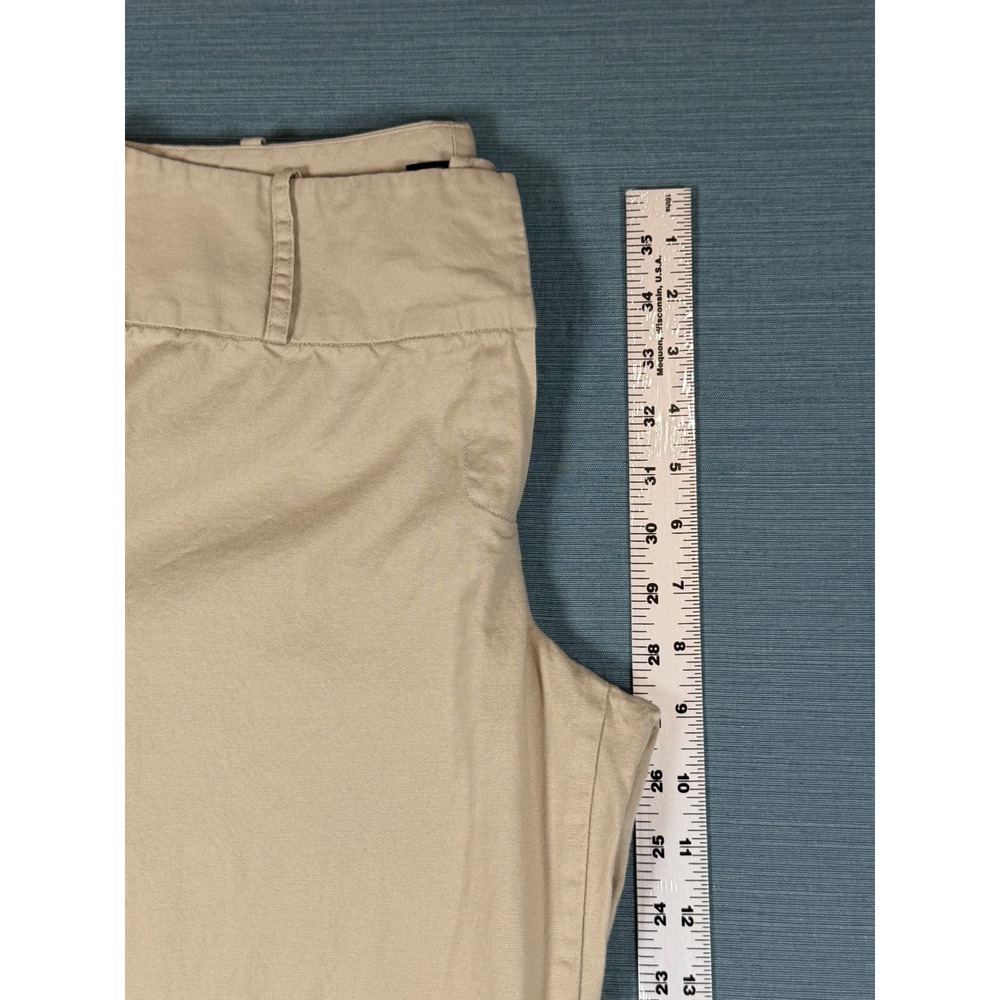 A.Byer Khaki Tan Wide Leg Trousers Size 9 High Rise Cotton Stretch Pants - Picture 4 of 10